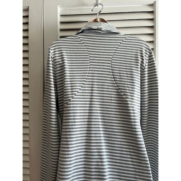 Andre by Unit gray/white knit zip front jacket L Avant‎ garde Preppy Casual Work - Picture 5 of 7